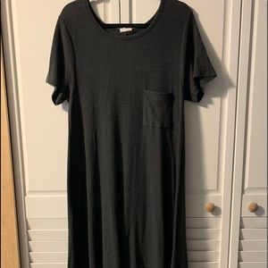 Lularoe Carly Grey Ribbed Dress